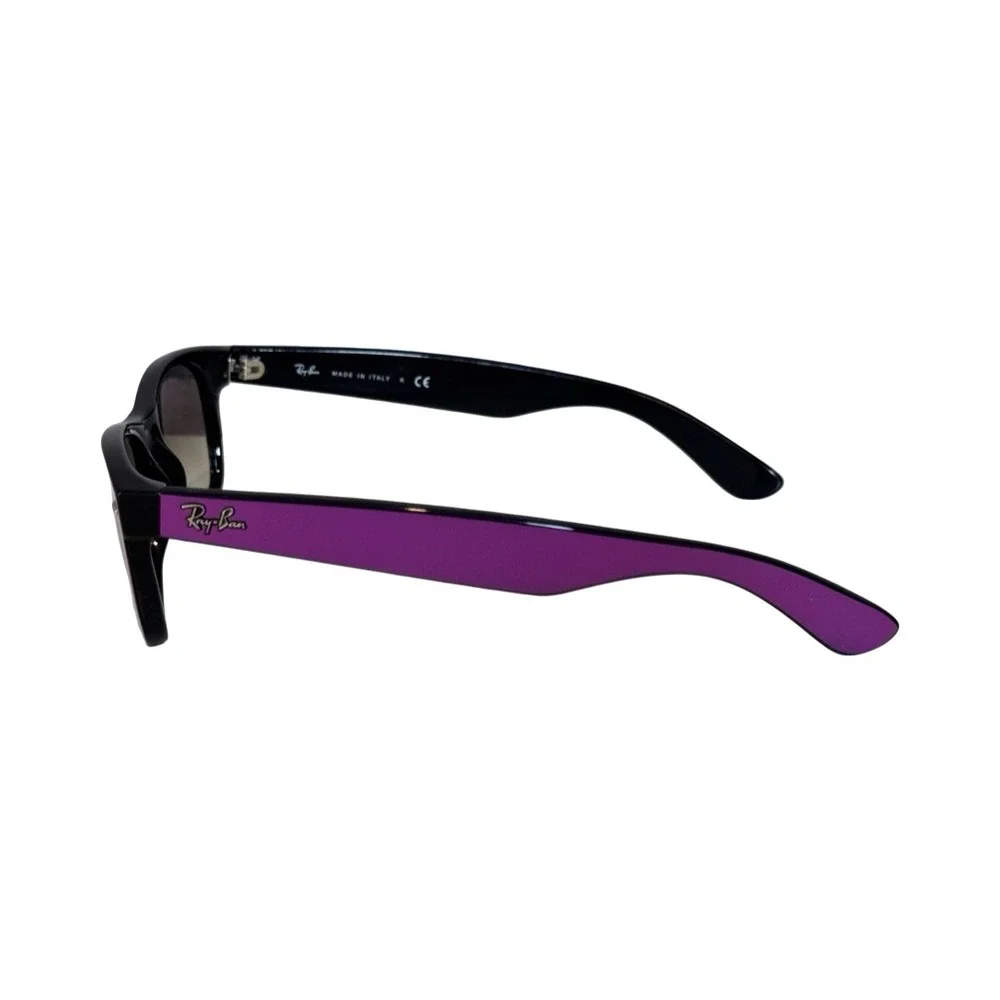 Ray-Ban New Wayfarer RB 2132 Black Purple Gradient Sunglasses Made in Italy